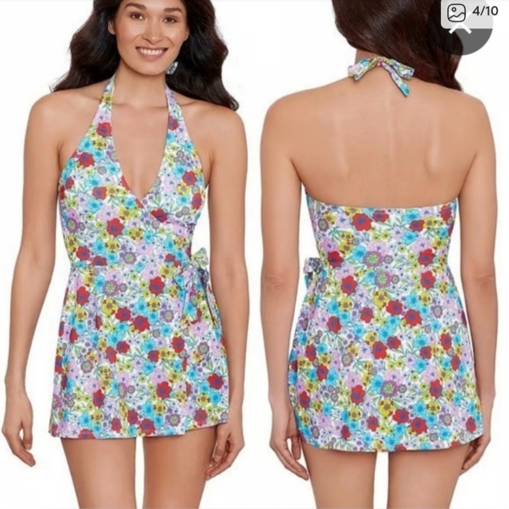 NWT Draper James Faux Wrap Shabby Chic Cottagecore Swim Dress Size XS